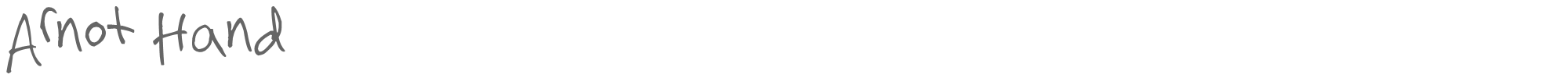 Sample characters Arnot Hand Font